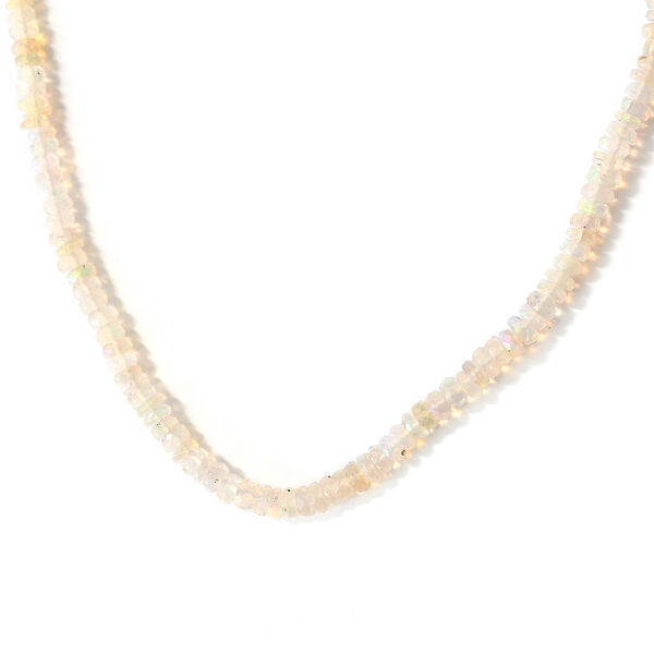 Nat&uuml;rlicher &Auml;thiopischer Opal Halskette 45 cm 925 Silber Platein-&Uuml;berzug ca. 31,00 ct image number 0