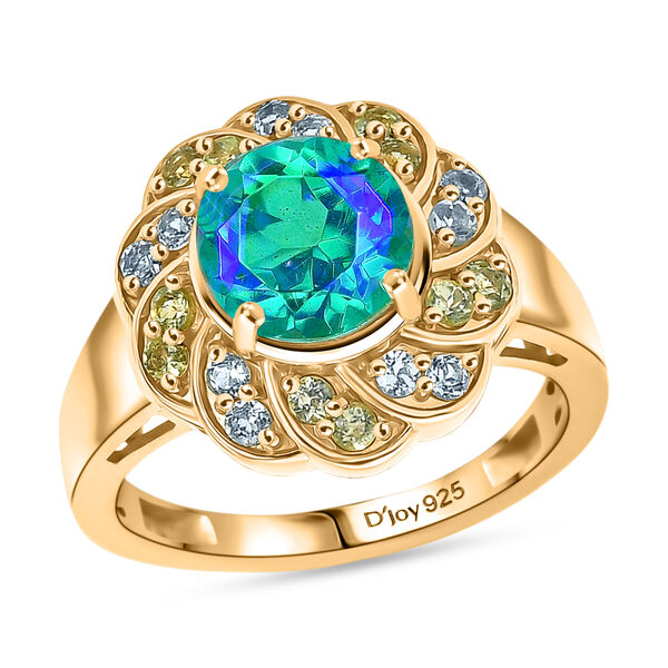 D'Joy Pfau Triplett Quarz, Peridot und blauer Apatit Ring - 2,76 ct. image number 3