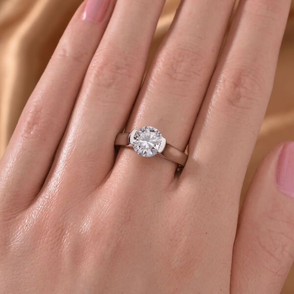 Moissanit Ring 925 Silber rhodiniert (Größe 18.00)  ca. 1.75 ct image number 2