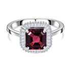 AAAA Rubellit, Weißer Diamant Ringe 950 Platin (Größe 20.00) ca. 2,20 ct