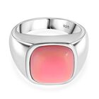 AAA Natürlicher Rosa Königsmuschel Perle Ring 925 Silber rhodiniert (Größe 17.00)