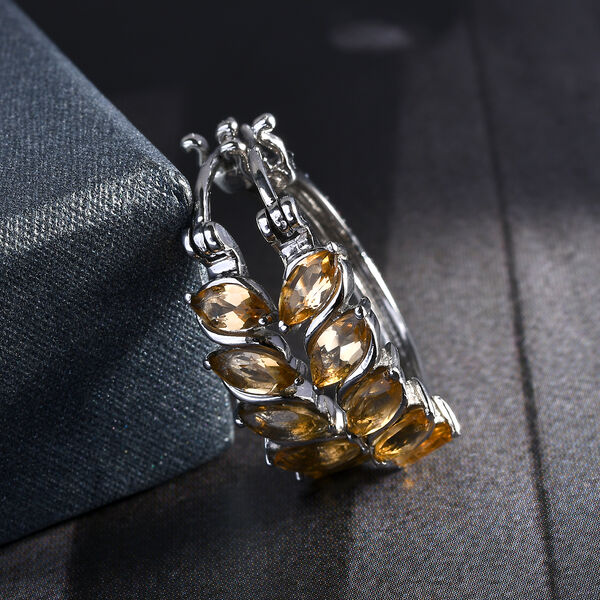 Citrin-Creolen, Edelstahl ca. 2,20 ct image number 2