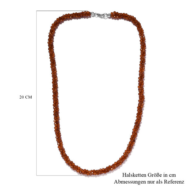 Hessonit Granat Halskette ca. 50 cm 925 Silber ca. 135,45 ct image number 3