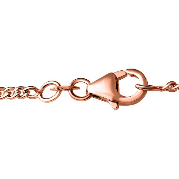 Rose de France Amethyst, weißer Zirkon Anhänger mit Kette, 925 Silber rosévergoldet ca. 17.30 ct image number 6