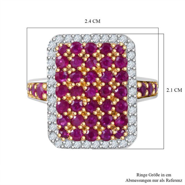 AA natürlicher Mosambik Rubin  und Zirkon-Ring - 2,45 ct. image number 4