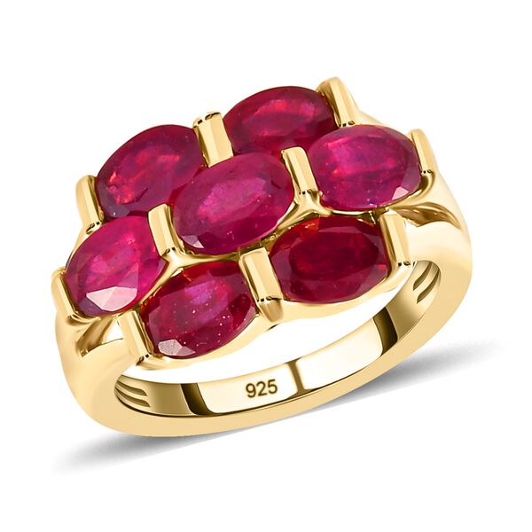 Afrikanischer Rubin (Fissure gefüllt) Ring 925 Silber vergoldet image number 3