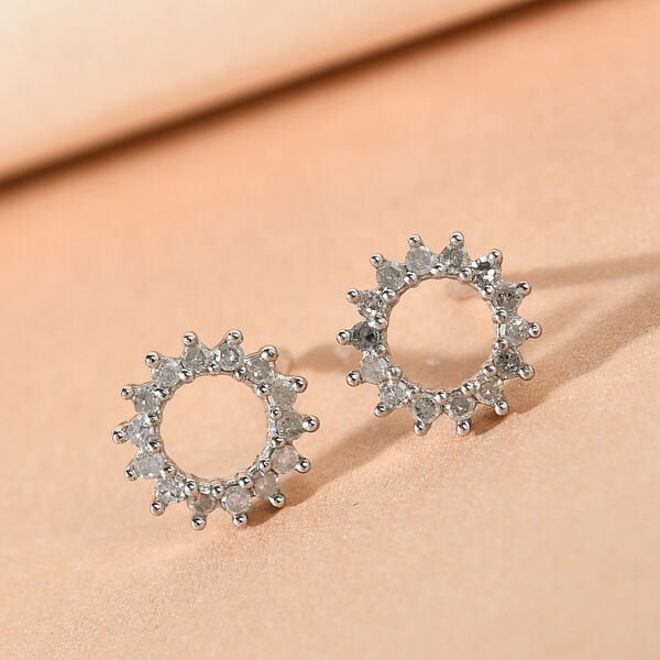 Diamant Kreis-des-Lebens-Ohrstecker in Silber image number 2