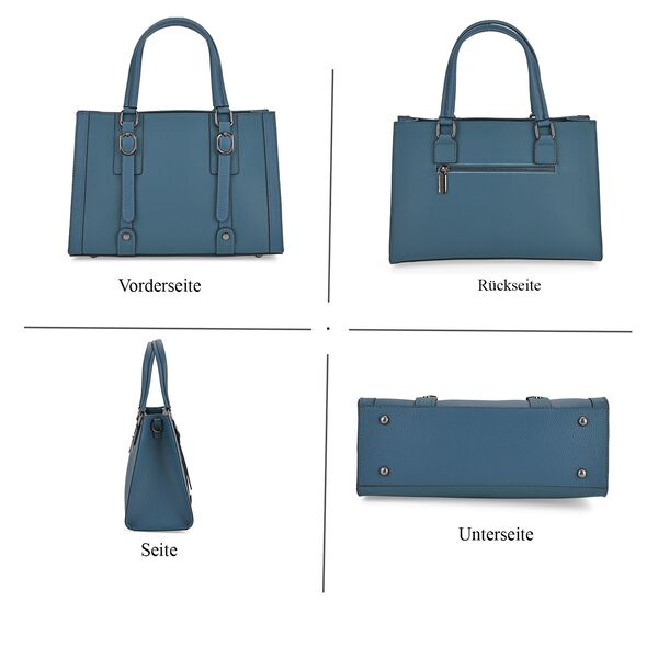 Crossbody Tasche aus 100% echtem Leder, 32x13x21 cm, Blau image number 4