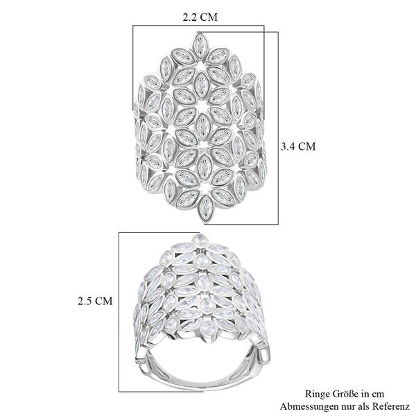 Lustro Stella Weißer Zirkonia Ring 925 Silber rhodiniert (Größe 17.00) image number 6