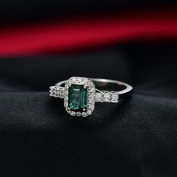 Rhapsody AAAA Pirineu Lagoon Tourmaline, Wei&szlig;er Diamant Ring 950 Platin (Gr&ouml;&szlig;e 16.50) ca. 1,44 ct