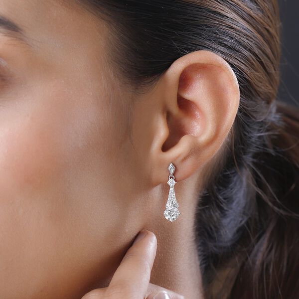 Moissanit Ohrstecker, 925 Silber platiniert ca. 2,00 ct image number 3