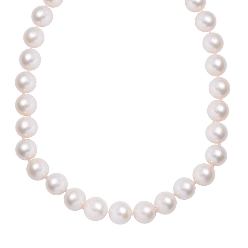Weiße Süßwasser Perle Halskette ca. 45 cm 925 Silber rhodiniert image number 0