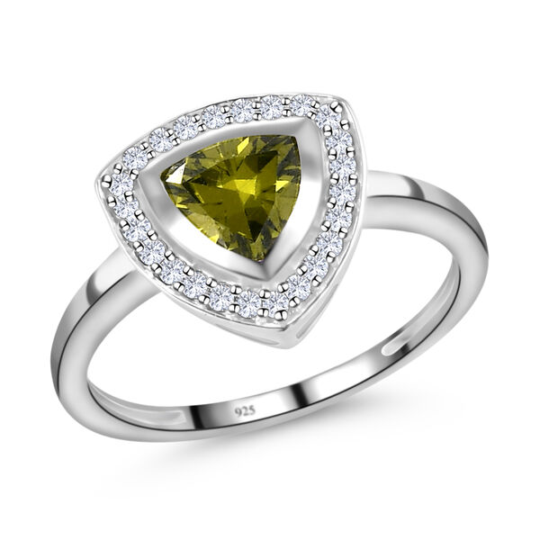 LUSTRO STELLA - Peridot Zirkonia und wei&szlig;er Zirkonia-Ring, 925 Silber  ca. 1,46 ct image number 4