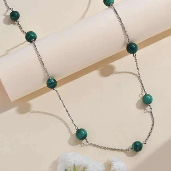 Malachit Halskette, 50 cm - 40 ct. image number 2