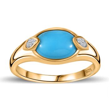 AA Sleeping Beauty T&uuml;rkis und Zirkon Ring - 1,66 ct.