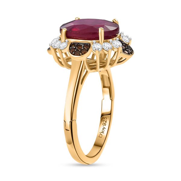 D'Joy Afrikanischer Rubin, Zirkon und roter Diamant Ring - 7,69 ct. image number 5