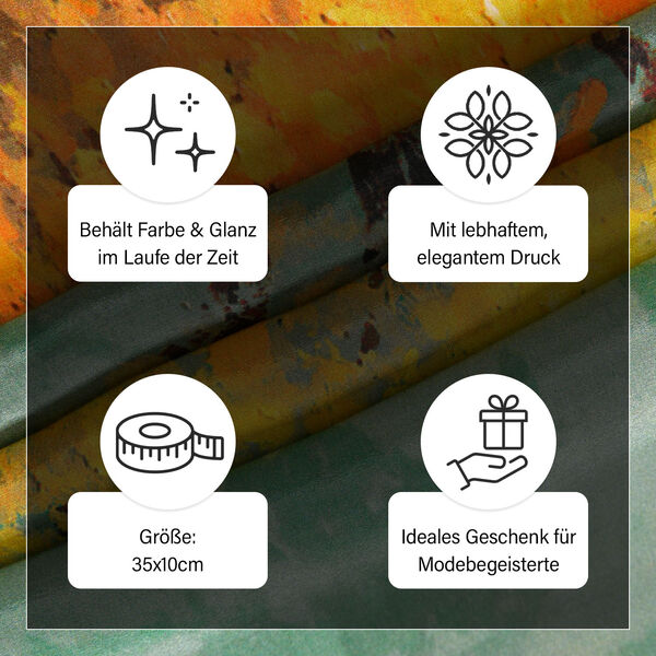 LA MAREY: Premium Selection - 100% Maulbeerenseiden-Halztuch mit Lebensbaum Druck, 35 x 150 cm, Lebensbaum image number 4