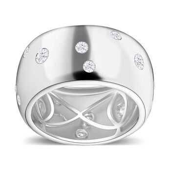 Moissanit Ring, 925 Silber rhodiniert