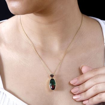 Wassermelonen Quarz Triplett und Multi-Edelstein-Anh&auml;nger - 10,50 ct.