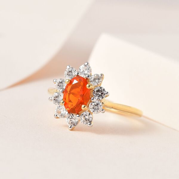 Purpurroter Feueropal und Zirkon-Ring - 1,47 ct. image number 2