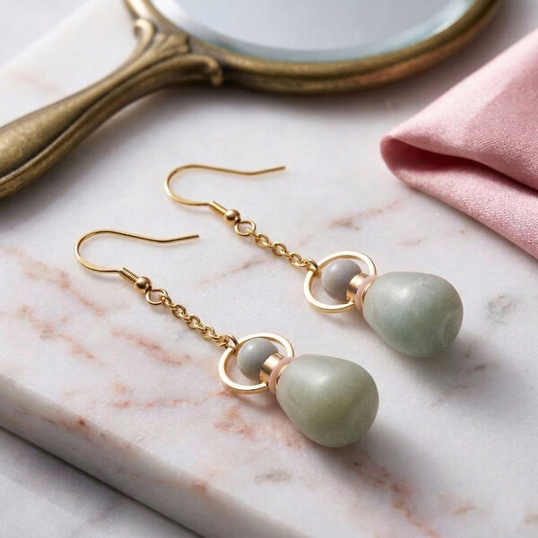 Amazonit Parf&uuml;mflaschen-Ohrringe - 50 ct. image number 1