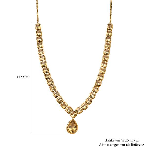 Citrin Halskette, ca. 45 cm, 925 Silber vergoldet, ca. 37.13 ct image number 6