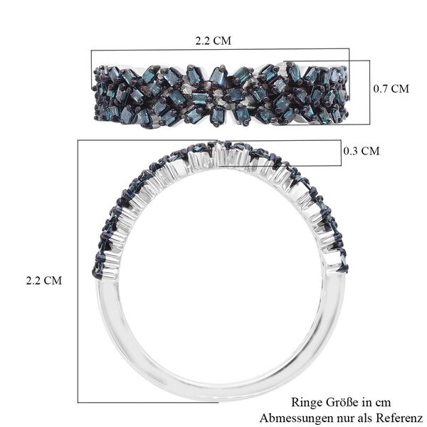 Blauer Diamant-Ring, 925 Silber platiniert  ca. 0,25 ct image number 6