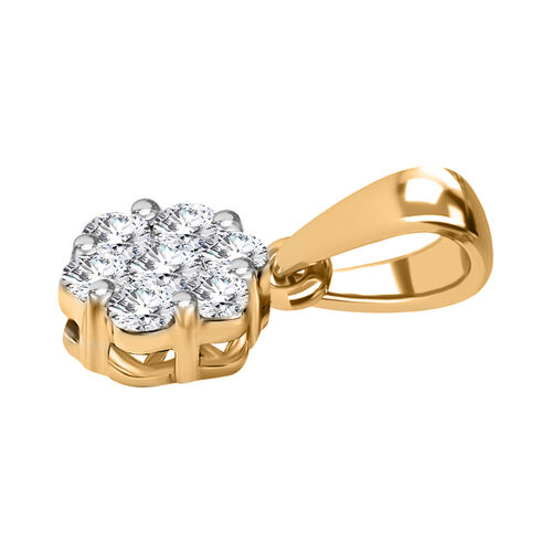 LUXURIANT DIAMOND- SI Labor Diamant Anhänger, 925 Silber Gelbgold Vermeil - 0,51 ct. image number 2