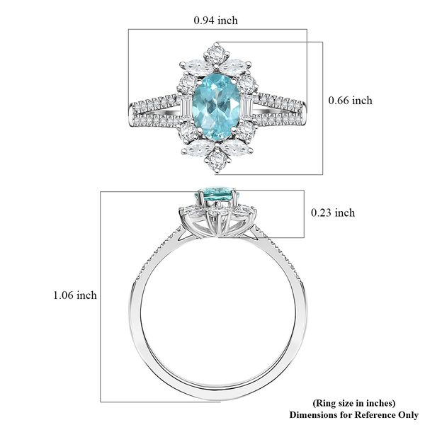 RHAPSODY zertifiziert und gepr&uuml;ft AAAA Paraiba Turmalin und VS-EF Diamant Ring in 950 Platin - 2,64 ct. image number 5