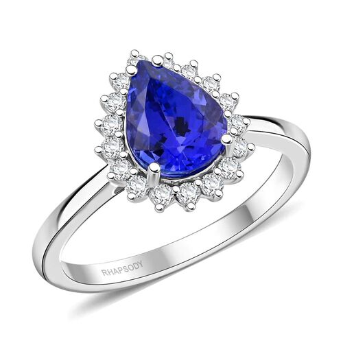 RHAPSODY zertifiziert und geprüft AAAA Tansanit und VS-EF Diamant Ring in 950 Platin - 2,15 ct. image number 0