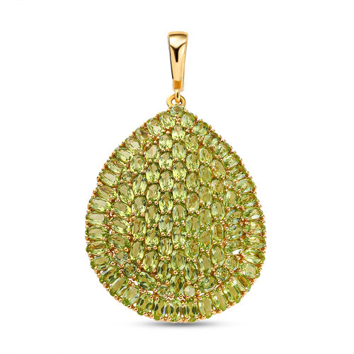 Natürlicher Peridot-Cluster-Anhänger in Silber, 24,48 ct. image number 0