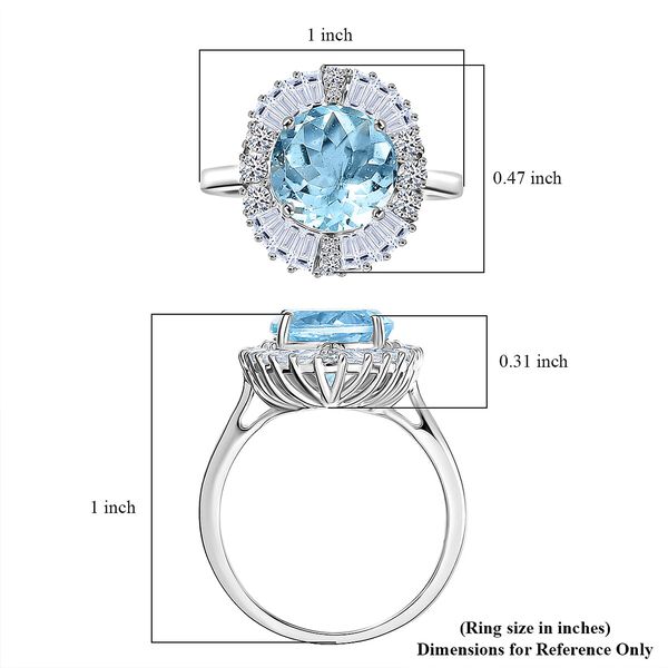 LUXURIANT AAA Aquamarin und SI-GH Labor Diamant Ring in 417 Wei&szlig;gold - 1,16 ct. image number 5