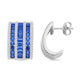 Blauer Zirkonia Ohrringe 925 Silber rhodiniert ca. 5,57 ct.