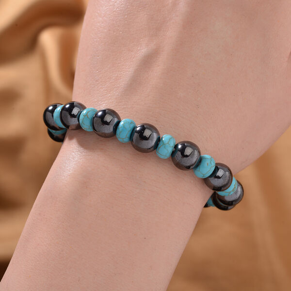 H&auml;matit, Blauer Howlit Flexibles Armband, cm  ca. 215.00 ct image number 2