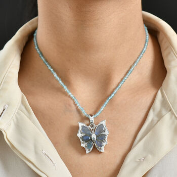 D'Joy Apatit und Labradorit Anh&auml;nger mit 50cm Kette - 54,98 ct.