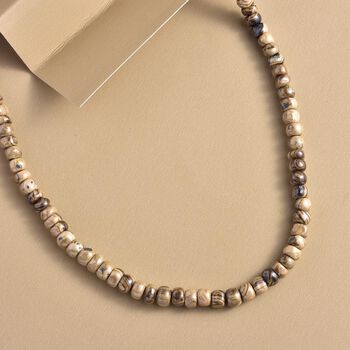 Nat&uuml;rliche Schalenblende Halskette, ca. 45 cm, 925 Silber rhodiniert ca. 110,00 ct