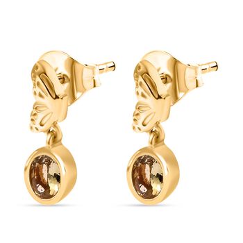 AA Nat&uuml;rliche goldene Tansanit-Ohrringe - 0,67 ct.