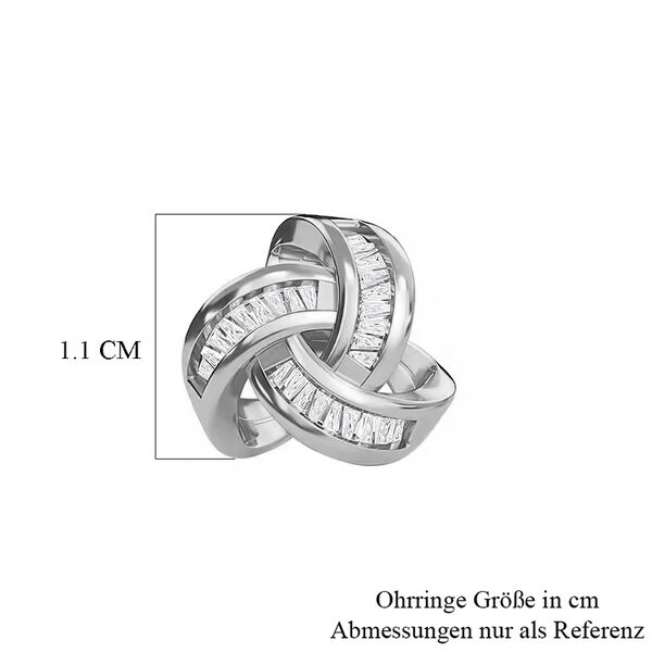 D'Joy wei&szlig;e Diamant Liebesknoten Ohrstecker, 925 Silber platiniert - 0,25 ct. image number 6