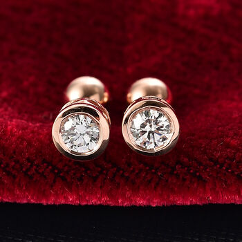 LUXURIANT 1 ct. SGL zertifizierte VS-EF Labor Diamant Ohrringe, 925 Silber Ros&eacute;gold Vermeil