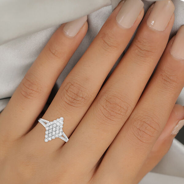 Diamant Cluster Ring 925 Silber platiniert  ca. 0,50 ct image number 3