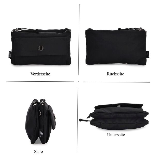 Crossbody Tasche, 20x12x3,5cm,  Schwarz image number 5