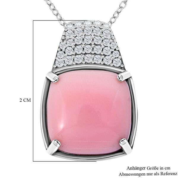 AAA Rosa Königsmuschel Perle und Zirkon Anhänger mit 45cm Kette image number 5