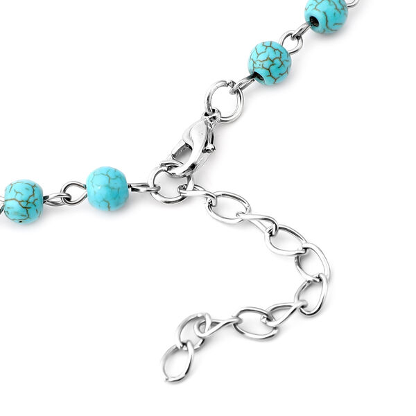 Blaue Howlit Halskette, 45+5 cm, silberfarben ca. 49,50 ct image number 4