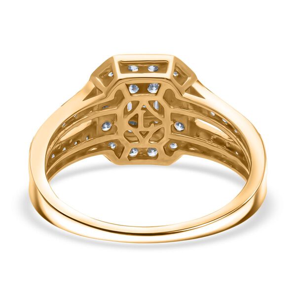 LUXURIANT SI-GH Labor Diamant Halo Ring, 925 Silber 750 Gelbgold Vermeil - 1 ct. image number 4