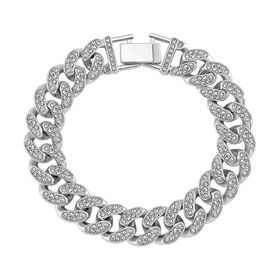 J Francis gefertigt mit SWAROVSKI- Weißes Swarovski Kristall Armband in Silberton