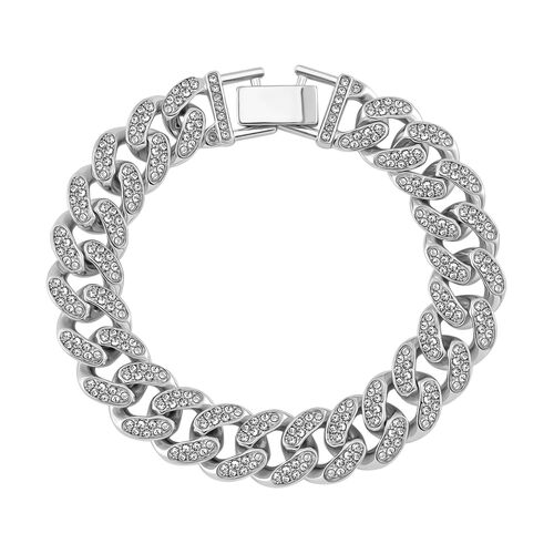 J Francis gefertigt mit SWAROVSKI- Weißes Swarovski Kristall Armband in Silberton image number 0