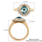 Schweizer Blautopas und Zirkon Ring 925 Silber vergoldet  ca. 2,02 ct image number 5