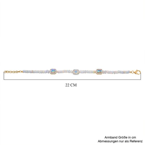 D'Joy AA Nat&uuml;rlicher, &auml;thiopischer Welo Opal Armband ca. 19 cm 925 Silber 750 Gelbgold Vermeil ca. 23.12 ct image number 5