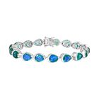 D’joy Pfau Quarz Triplette Armband ca. 20 cm 925 Silber rhodiniert ca. 31,76 ct.