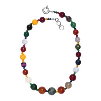 Multi Edelstein Halskette, 45cm - 410 ct.